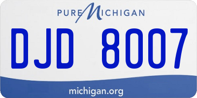 MI license plate DJD8007