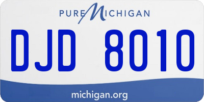 MI license plate DJD8010