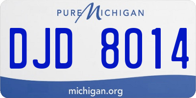 MI license plate DJD8014