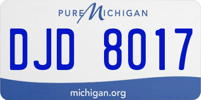 MI license plate DJD8017