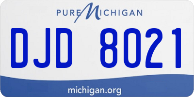 MI license plate DJD8021