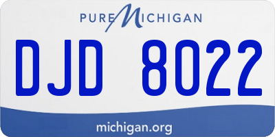 MI license plate DJD8022