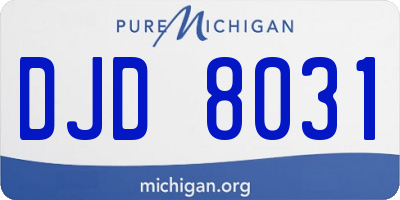 MI license plate DJD8031
