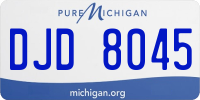 MI license plate DJD8045