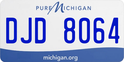 MI license plate DJD8064