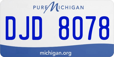 MI license plate DJD8078