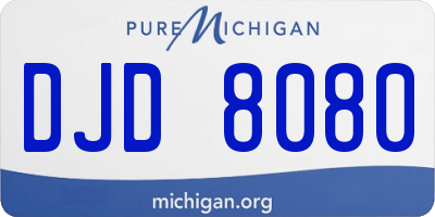 MI license plate DJD8080