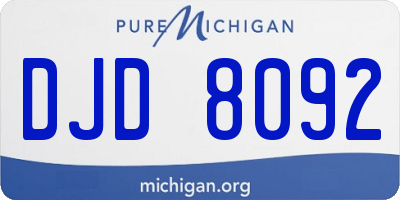 MI license plate DJD8092