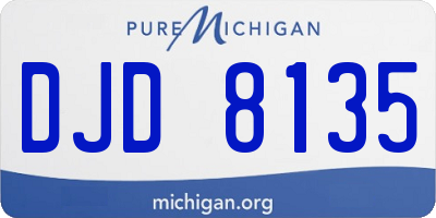 MI license plate DJD8135