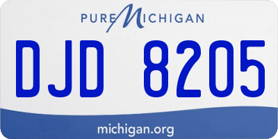 MI license plate DJD8205