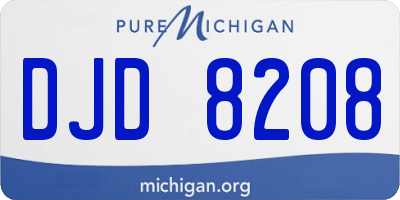 MI license plate DJD8208