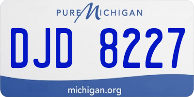 MI license plate DJD8227