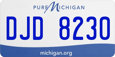 MI license plate DJD8230