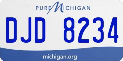 MI license plate DJD8234