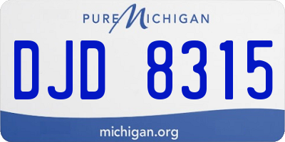 MI license plate DJD8315