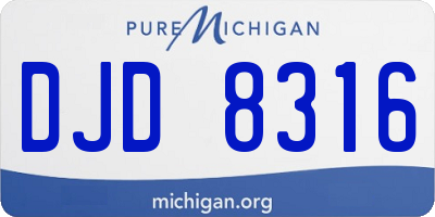 MI license plate DJD8316