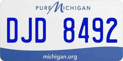 MI license plate DJD8492
