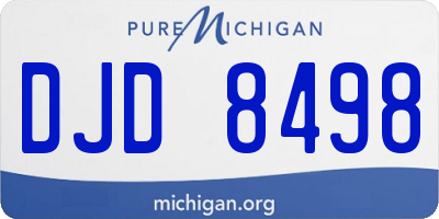 MI license plate DJD8498
