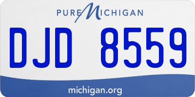 MI license plate DJD8559