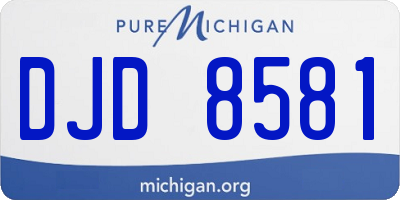 MI license plate DJD8581
