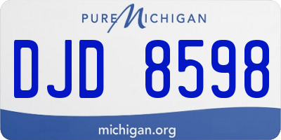 MI license plate DJD8598