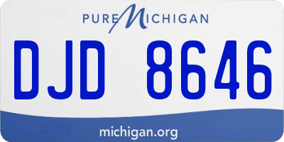 MI license plate DJD8646