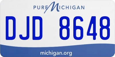 MI license plate DJD8648