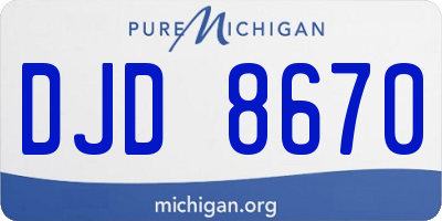 MI license plate DJD8670