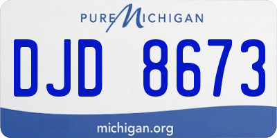 MI license plate DJD8673