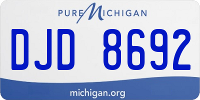 MI license plate DJD8692