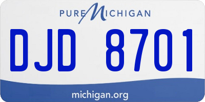 MI license plate DJD8701