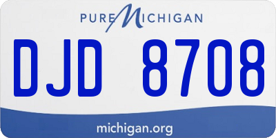 MI license plate DJD8708