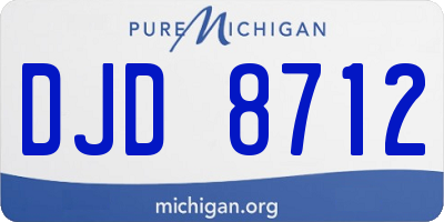 MI license plate DJD8712