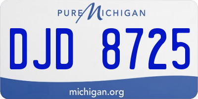 MI license plate DJD8725
