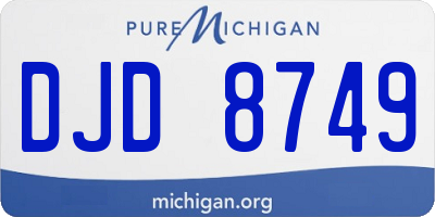 MI license plate DJD8749