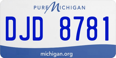 MI license plate DJD8781