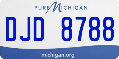 MI license plate DJD8788