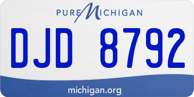 MI license plate DJD8792