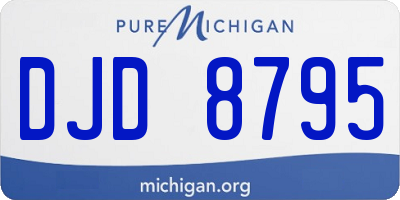 MI license plate DJD8795