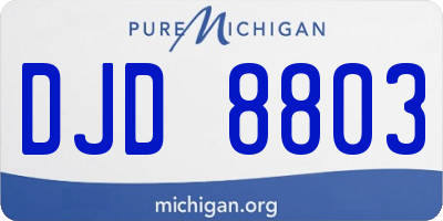 MI license plate DJD8803