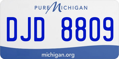 MI license plate DJD8809