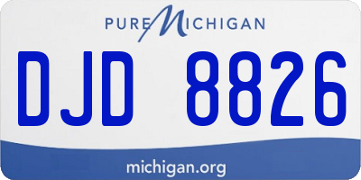 MI license plate DJD8826
