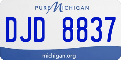 MI license plate DJD8837
