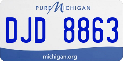 MI license plate DJD8863