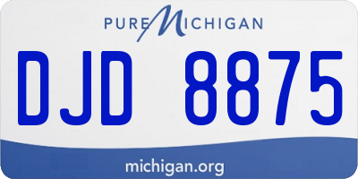 MI license plate DJD8875