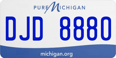 MI license plate DJD8880