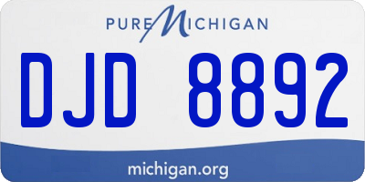 MI license plate DJD8892