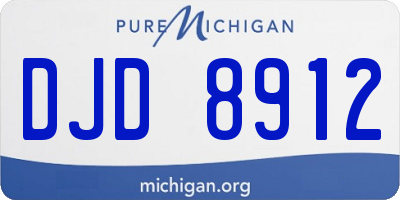 MI license plate DJD8912