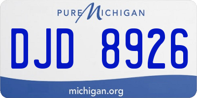 MI license plate DJD8926