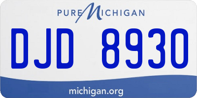 MI license plate DJD8930